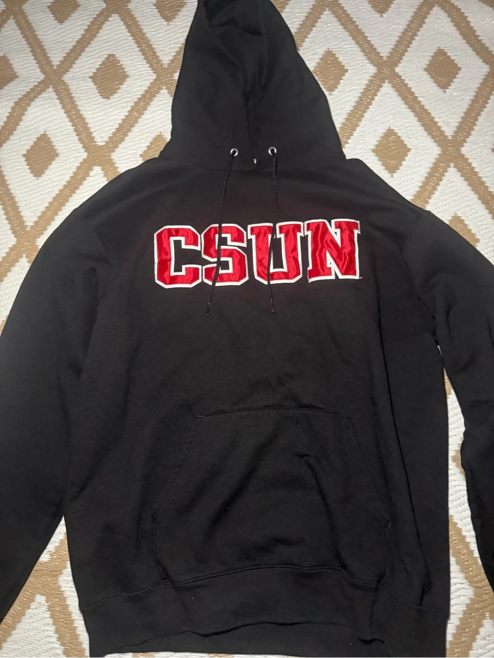 Champion Authentic Athleticwear Men's Black CSUN Logo Pullover Hoodie Fleece L